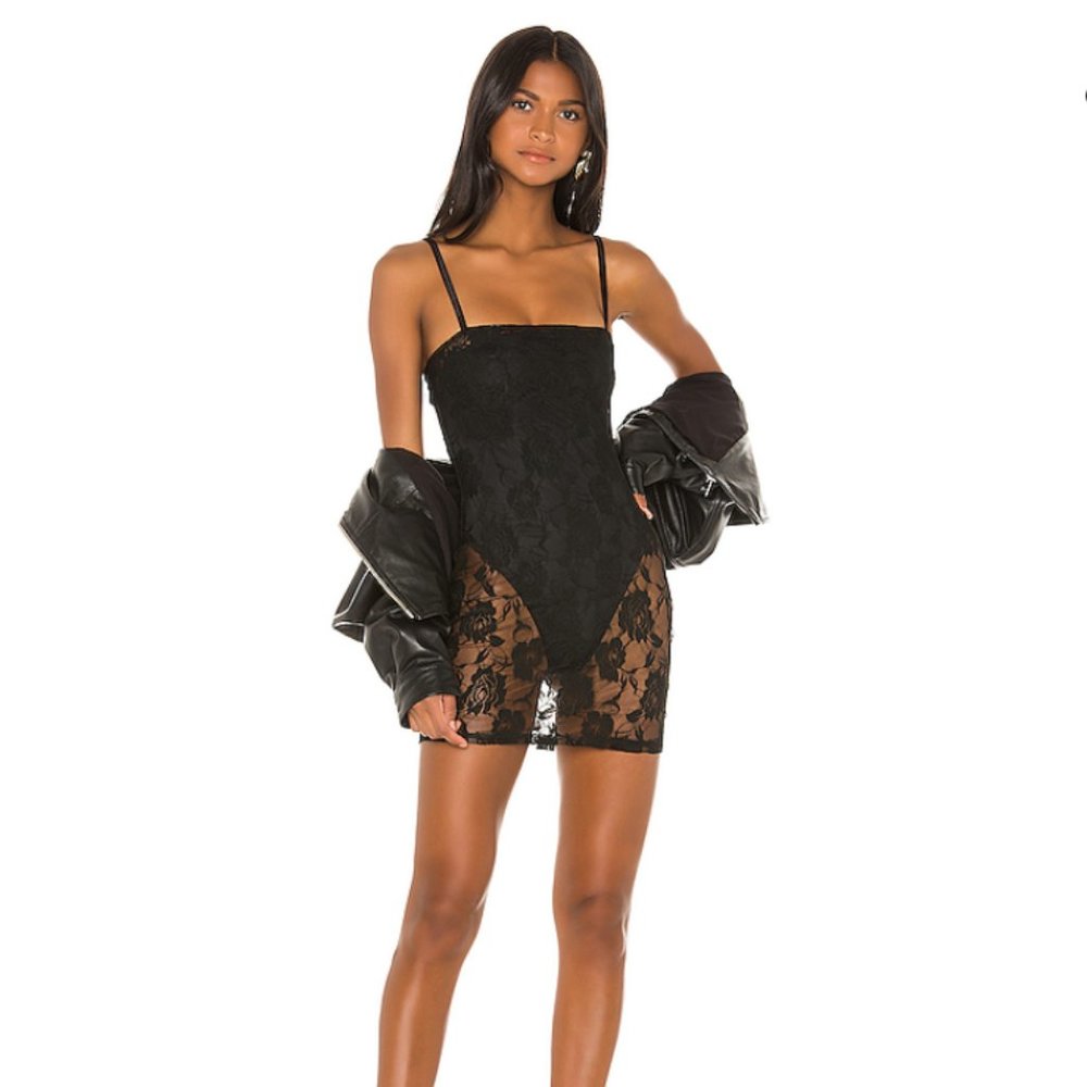 (NWT) Superdown Black Lace Mini Dress